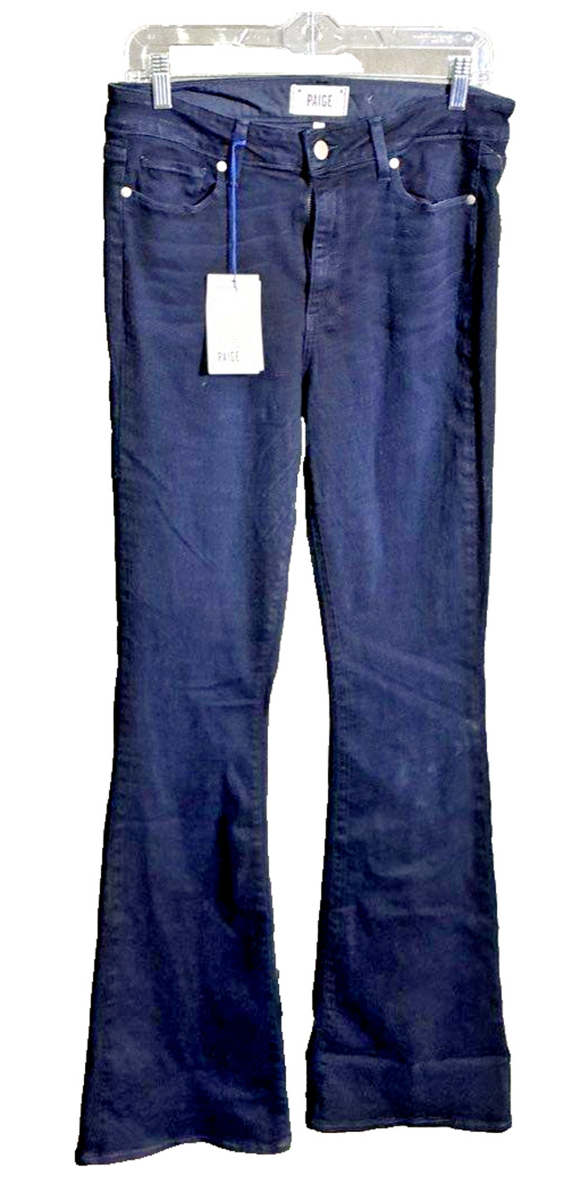 NWT PAIGE Bell Canyon High Rise Flare Jeans 30 Dark Wash 34" Inseam